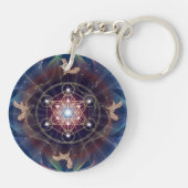 Metatron's Cube - Merkabah - Sacred Geometry Sleutelhanger (Achterkant)
