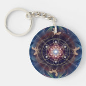 Metatron's Cube - Merkabah - Sacred Geometry Sleutelhanger (Voorkant)