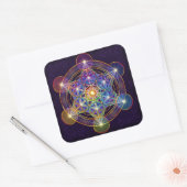 Metatron's Cube met Flower of Life Sticker (Envelop)