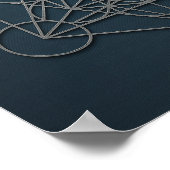 Metatron's Cube Navy Silver Poster (Hoek)