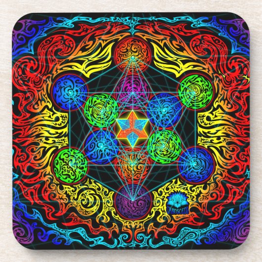 Metatron's Cube Onderzetter Set van 6 (Voorkant)