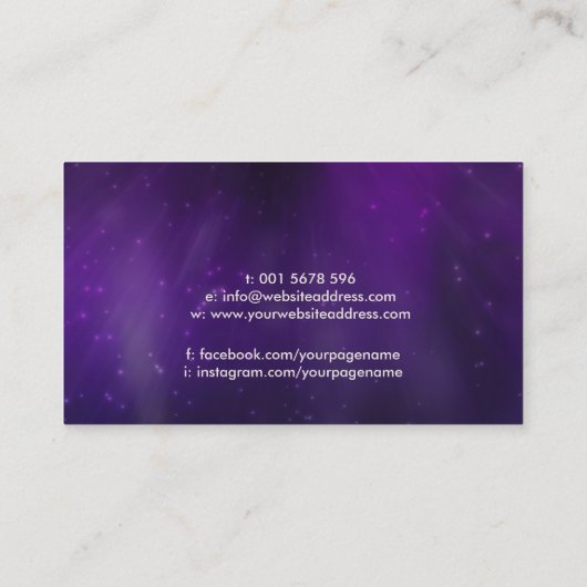 Metatron's cube - Parel en Violet Visitekaartje (Achterkant)