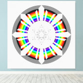 Metatron's Cube Rainbow Prism Canvas Afdruk (Insitu (Houten vloer))