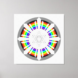 Metatron's Cube Rainbow Prism Canvas Afdruk