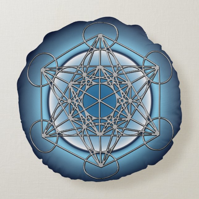 Metatrons Cube Rond Kussen (Achterkant)