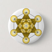 Metatron's Cube Ronde Button 5,7 Cm (Voorkant)