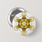 Metatron's Cube Ronde Button 5,7 Cm (Voorkant /achterkant)