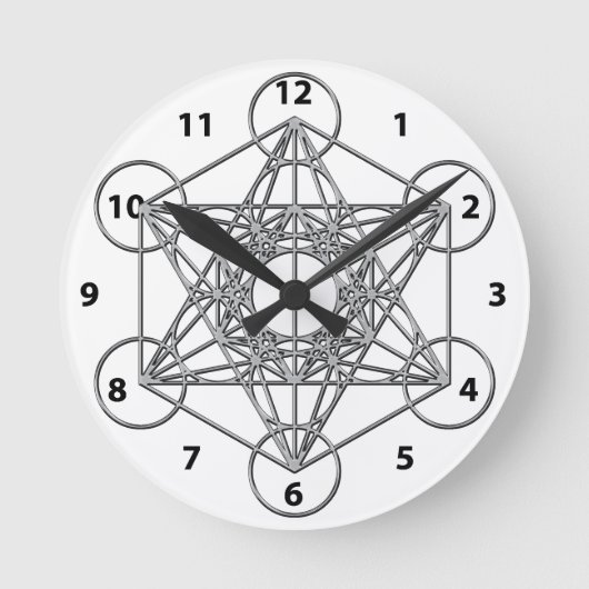 Metatrons Cube Ronde Klok (Voorkant)