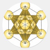 Metatron's Cube Ronde Sticker (Voorkant)