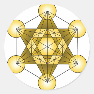 Metatron's Cube Ronde Sticker