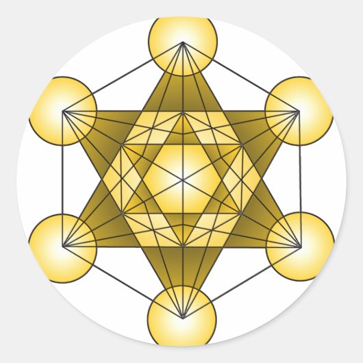 Metatron's Cube Ronde Sticker (Voorkant)