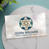 Metatron's Cube Sacred Geometry - Abalone Shell Visitekaartje