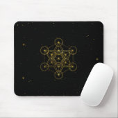 Metatron's Cube Sacred Geometry Black en Gold Muismat (Met muis)