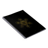 Metatron's Cube Sacred Geometry Black en Gold Notitieboek (Rechterzijde)