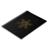 Metatron's Cube Sacred Geometry Black en Gold Notitieboek (Linkerzijde)