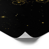 Metatron's Cube Sacred Geometry Black en Gold Poster (Hoek)