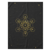 Metatron's Cube Sacred Geometry Black en Gold Tafelkleed (Voorkant)
