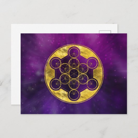 Metatron's Cube Sacred Geometry Briefkaart (Voorkant / Achterkant)
