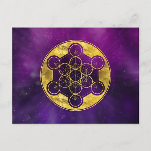 Metatron's Cube Sacred Geometry Briefkaart (Voorkant)