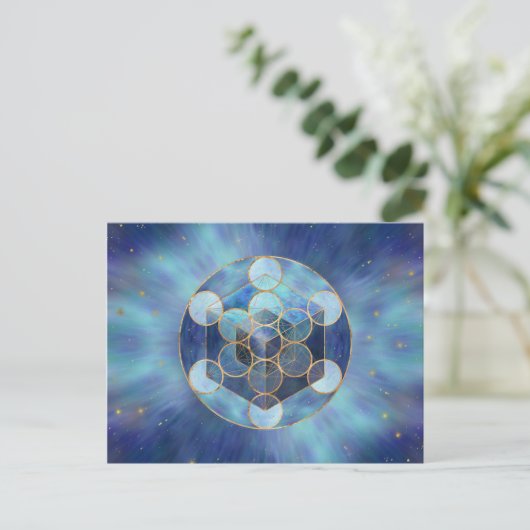 Metatron's Cube Sacred Geometry Briefkaart (Staand voorkant)