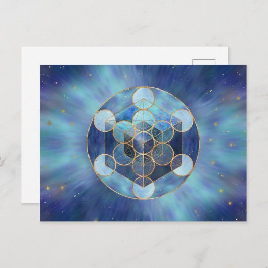 Metatron's Cube Sacred Geometry Briefkaart (Voorkant / Achterkant)