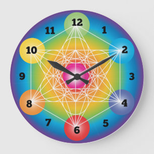 Metatron's Cube Sacred Geometry Clock Grote Klok