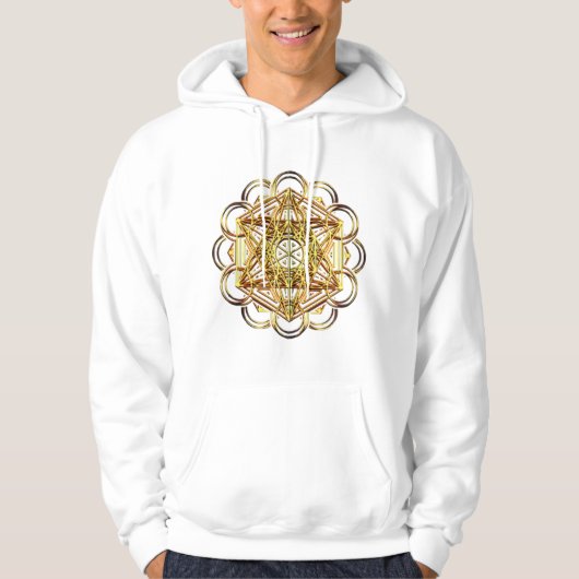 Metatrons Cube Sacred Geometry Flower of Life Rave Hoodie (Voorkant)