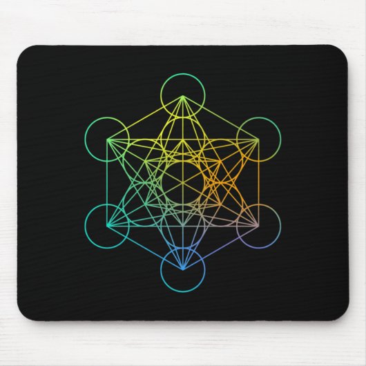 Metatrons Cube Sacred Geometry Funny Family Retro  Muismat (Voorkant)