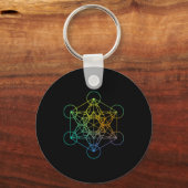 Metatrons Cube Sacred Geometry Funny Family Retro Sleutelhanger (Voorkant)