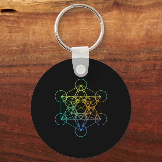 Metatrons Cube Sacred Geometry Funny Family Retro  Sleutelhanger (Voorkant)