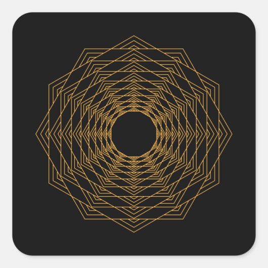 METATRONS CUBE SACRED GEOMETRY Gift Mandala Yoga Vierkante Sticker (Voorkant)