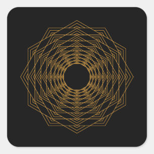 METATRONS CUBE SACRED GEOMETRY Gift Mandala Yoga Vierkante Sticker
