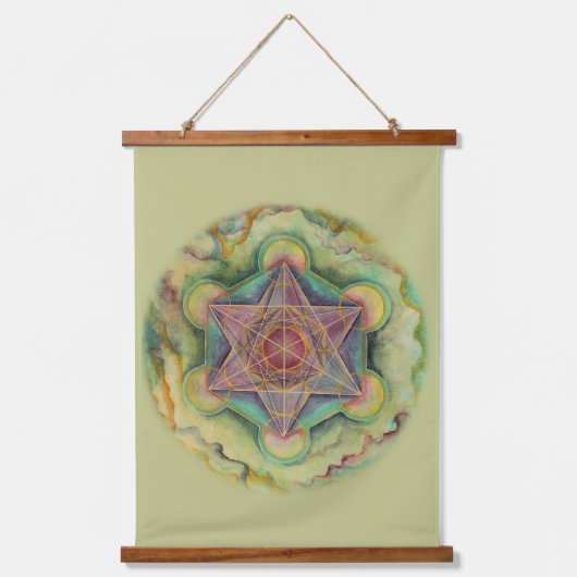 Metatron's Cube Sacred Geometry Hangend Wandkleed (Voorkant)