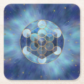 Metatron's Cube Sacred Geometry Kartonnen Onderzetters (Voorkant)