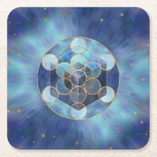 Metatron's Cube Sacred Geometry Kartonnen Onderzetters