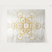 Metatron's Cube Sacred Geometry - Koper en Goud Wandkleed (Voorkant (horizontaal))