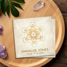 Metatron's Cube Sacred Geometry Ornament Vierkante Visitekaartje