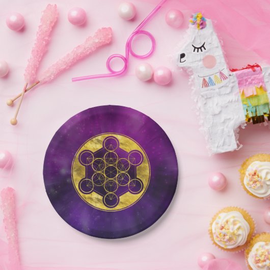 Metatron's Cube Sacred Geometry Papieren Bordje (Feest)