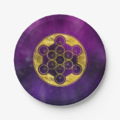 Metatron's Cube Sacred Geometry Papieren Bordje (Voorkant)