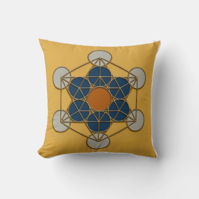 Metatron's Cube Sacred Geometry-Sierkussen Kussen (Voorkant)