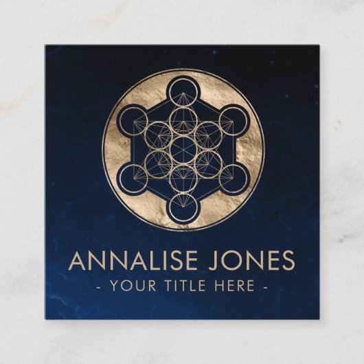 Metatron's Cube Sacred Geometry Vierkante Visitekaartje (Voorkant)