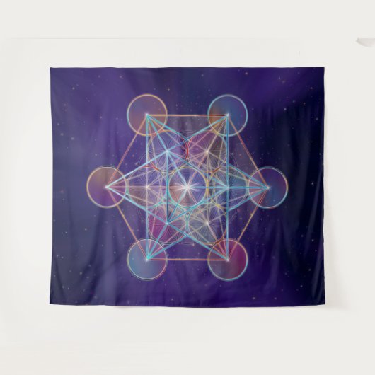 Metatron's Cube Sacred Geometry Wandkleed (Voorkant (horizontaal))