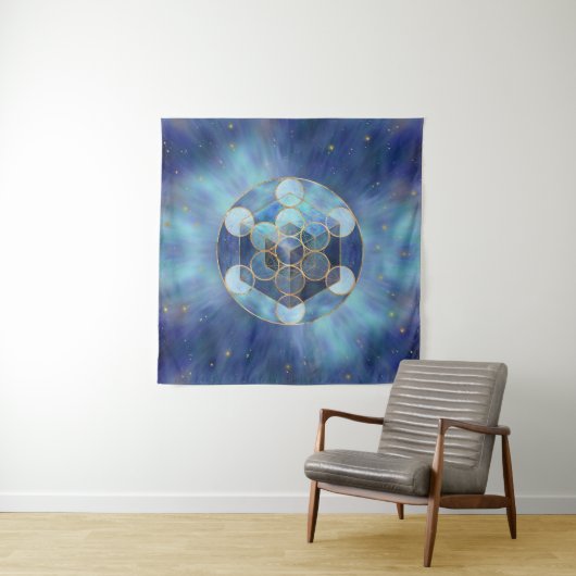 Metatron's Cube Sacred Geometry Wandkleed (In situ)