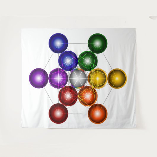 Metatron's Cube Series V1 Tapestry Wandkleed (Voorkant (horizontaal))