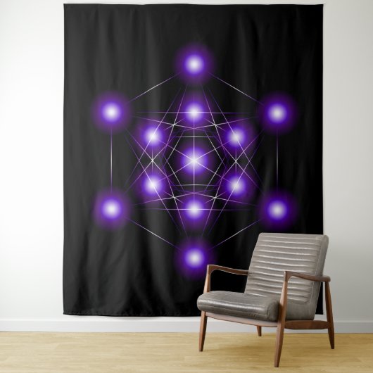Metatron's Cube Series V3 Tapestry Wandkleed (In situ)