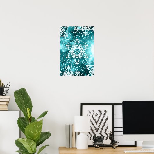Metatron's Cube Space Poster (Thuiskantoor)