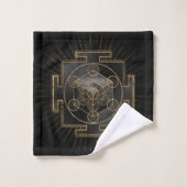 Metatron's Cube Sri Yantra Sacred Geometry Bad Handdoek (Wasdoekje)