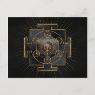 Metatron's Cube Sri Yantra Sacred Geometry Briefkaart
