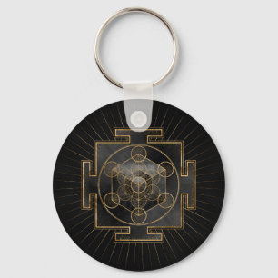 Metatron's Cube Sri Yantra Sacred Geometry Sleutelhanger