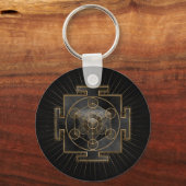 Metatron's Cube Sri Yantra Sacred Geometry Sleutelhanger (Voorkant)